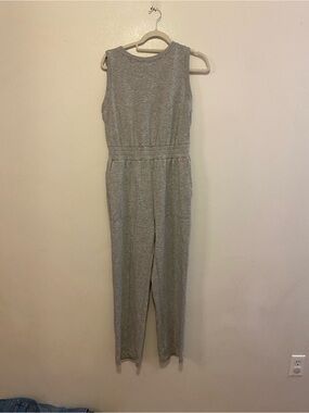 Lou & Grey Sleeveless Heather Gray Knit Jumpsuit